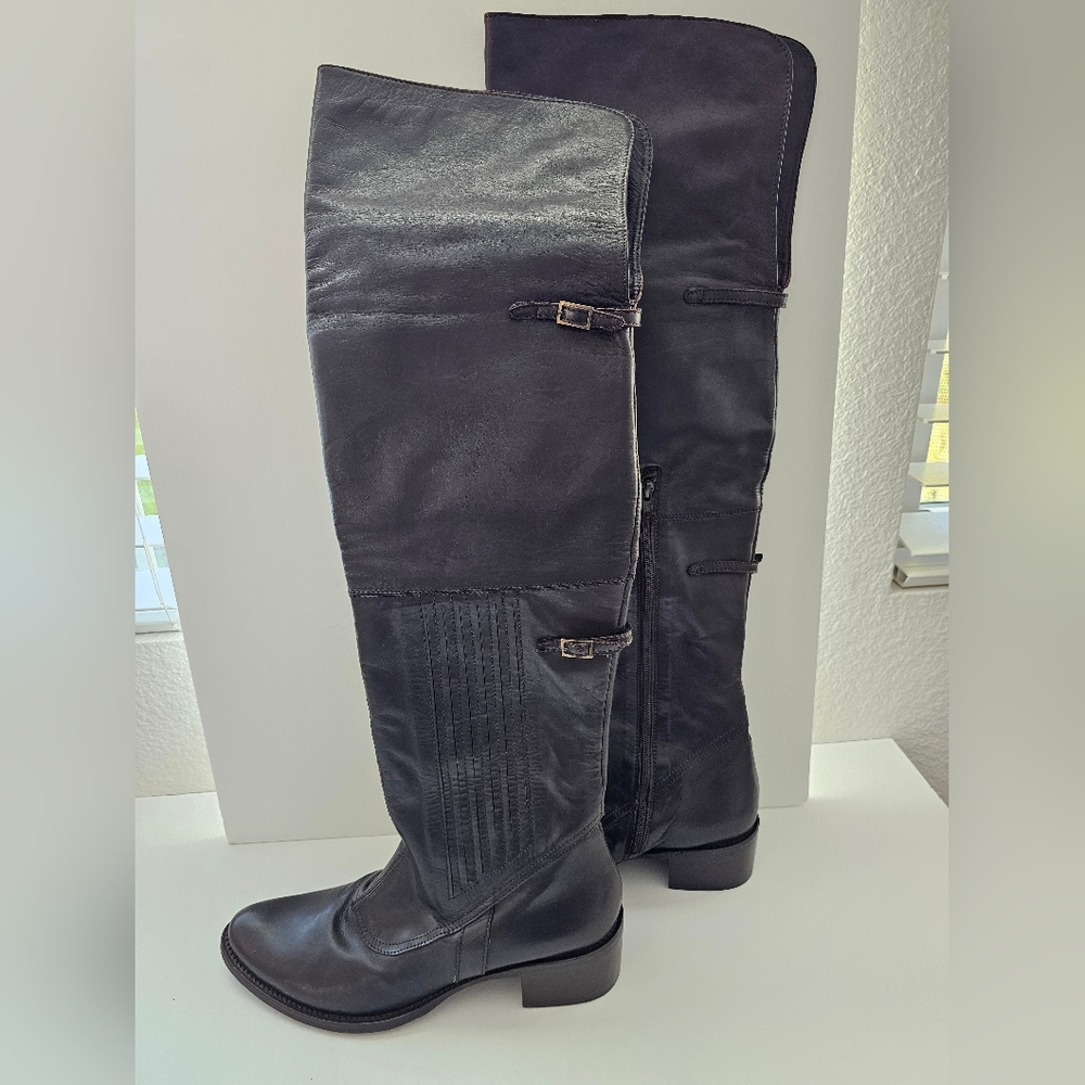 Mariano Renzi Italy Over-the-Knee Dark Brown Leather Boots - Size 40